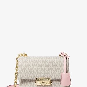MICHAEL KORS POWDER BLUSH CECE SMALL LOGO SHOULDER BAG